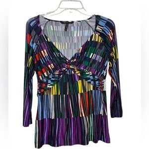 BCBGMaxAzria Twist Front Geo Print‎ Top
